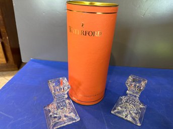 Pair Lismore Candleholders W/ Box