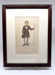 Hand Colored Engraving Of The Actor Edward Fitzwilliam