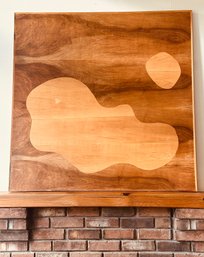 Large Midcentury Inlaid Mixed Wood Wall Art