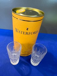 2 Lismore Diamond Cut Shot Glasses W/ Box