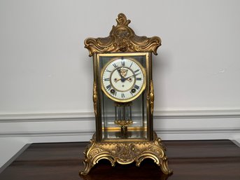 Antique Ansonia Crystal Regulator Victorian Style Mantle Clock