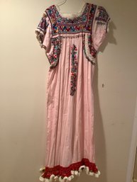 Pink Floral Handknit Dress #1