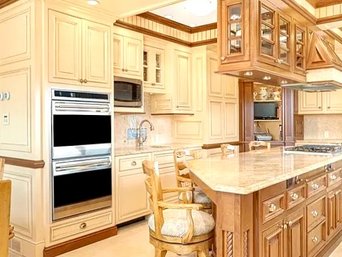 A 72 Inch Base Cabinet Unit - Granite Top - Kohler Sink - Upper Cabinets - Oven Surround - Wall Panels