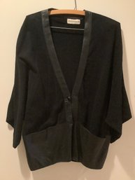 Emporio Armani 100% Cotton & Leather Black Sweater #4