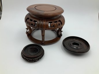 Asian Vase Stands Plus Plate Display