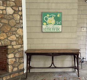 Rattan Gardners Table & Lemonade Sign