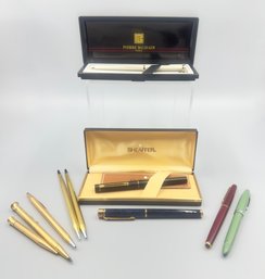 Group Vintage Pens Includes Cross, Scheaffer, Parker, Balmain, Moore & Wahl