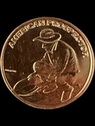 One AVDP .999 Fine Copper Round American Prospector