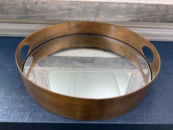 Mirrored Metal Deep Tray