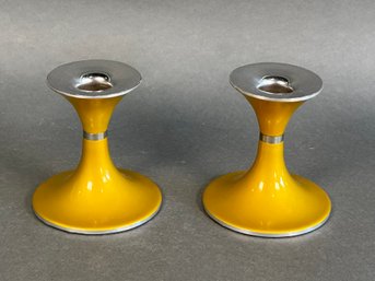Vintage Emalox Enamel Norwegian Candle Holders