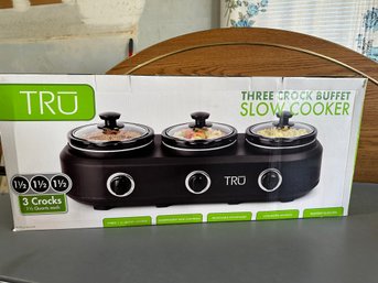 Tru 3 Crock Buffet Slow Cooker - New In Box