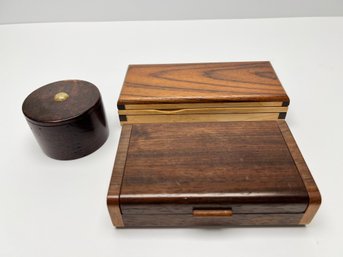 Set Of 3 Wooden Boxes  Various Sizes