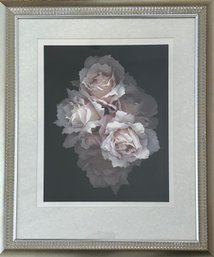 Pink Rose Floral Offset Print Framed