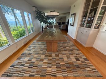 Crate & Barrel 'Bix' Striped 9x12 Foot Wool Rug