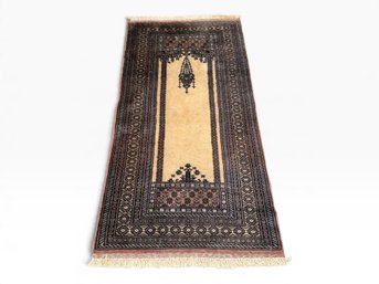 Vintage Pakistani Bukhara-style Wool Prayer Rug