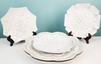 Five Beautiful White Juliska Platters And Plates