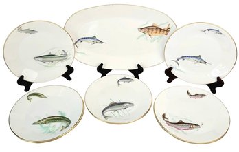 Vintage Spanish Porcelain Fish Plates