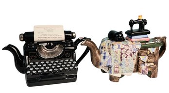 Tony Carter Collectable Teapots - Typewriter & Sewing Machine