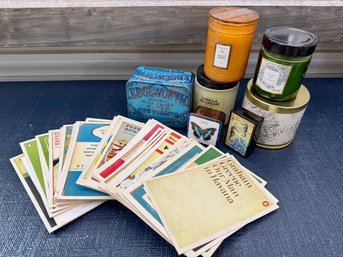 Vintage Style Postcards, Candles, & Boxes