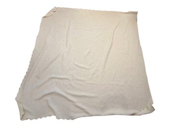 Cotton Scalloped Edge Coverlet Or Bedspread
