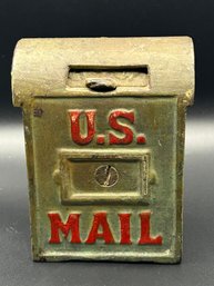 Antique Circa 1915 KENTON Cast Iron Mailbox Still Bank- Great Original Paint