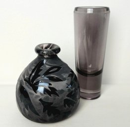 Small Black Glass Vases -  Vera Wang Wedgewood