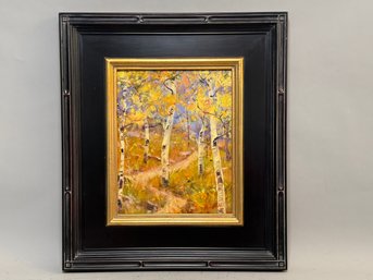 Tranquil Bill Inman Birch Tree Landscape Signed Original Oil Painting