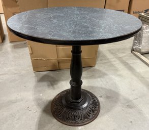 Cast Iron Pedestal & Formica Top Table