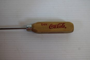 Vintage Coca - Cola Wood Handled Ice Pick