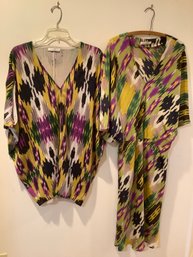 Josie Natori 100% Silk Abstract Coverups #25