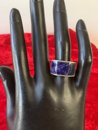 Vintage Sterling Silver Lapis Lazuli Ring Size 10 #13