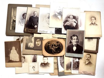 Over 50 Vintage Mounted Portrait Photographs