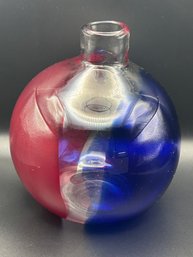 Vintage Mid Century Modern Hand Signed SALVIATI MURANO Bulbous Art Glass Vase