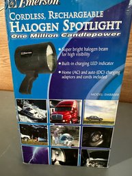 Emerson Cordless Rechargeable Halogen Spotlight - Super Bright Beam