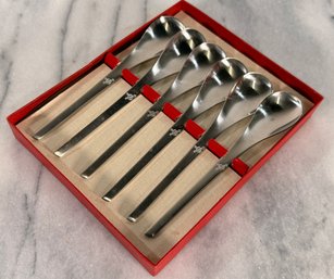 Rare Mid Century Modern Eastern Airlines Spoons - Set Of 6 In Box