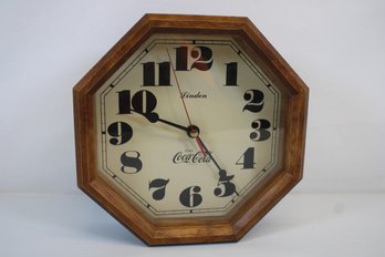 Vintage Coca - Cola Wood Clock By Linden