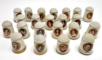 Over 20 Vintage 1978 Franklin Porcelain Limited Edition Historicals Women Thimbles