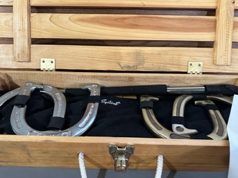 Sportcraft Horseshoe Set With Instructions And Wooden Box