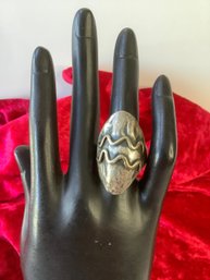 Sterling Silver Textured Wavy Ring Size 9 #20