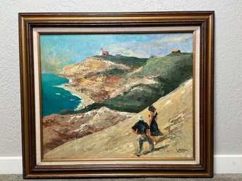 A Beautiful Coastal Landscape Signed Original Oil Painting