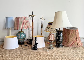 Lot Of Lamps And Lamp Shades