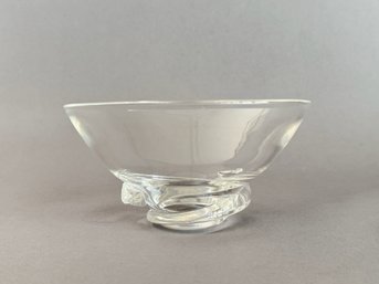 Rare Steuben Spiral Crystal Bowl, Signed