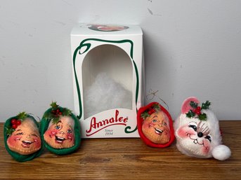 Vintage Annalee Dolls Elf Head Ornaments