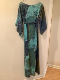 Lord & Taylor Teal Toned Floral Dress #35