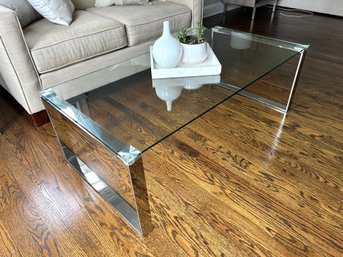 Glass And Chrome Coffee Table