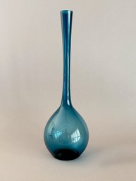 Large Vintage Blue Glass Vase