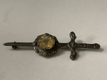 Vintage Sterling Silver Scottish Sword Brooch #2