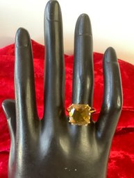 Sterling Silver Gold Toned Citrine Ring Size 7 #24