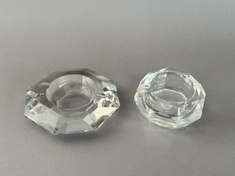 Pair Of Ash Trays, One Crystal
