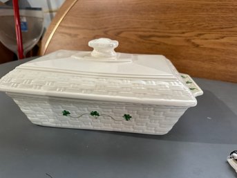 Belleek Lidded Casserole Made In Ireland
